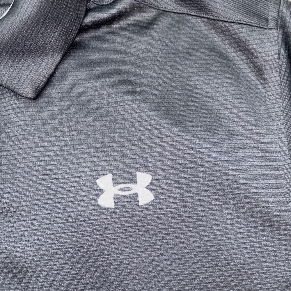Under Armour Heatgear Golf Polo Shirt Mens Lg Black Short Sleeve Logo - Picture 3 of 7